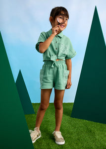Conjunto short perforado Menta