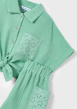 Cargar imagen en el visor de la galería, Conjunto short perforado Menta
