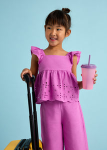 Conjunto pantalón perforado Orquidea