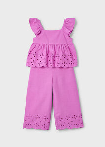 Conjunto pantalón perforado Orquidea