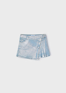 Falda denim plata