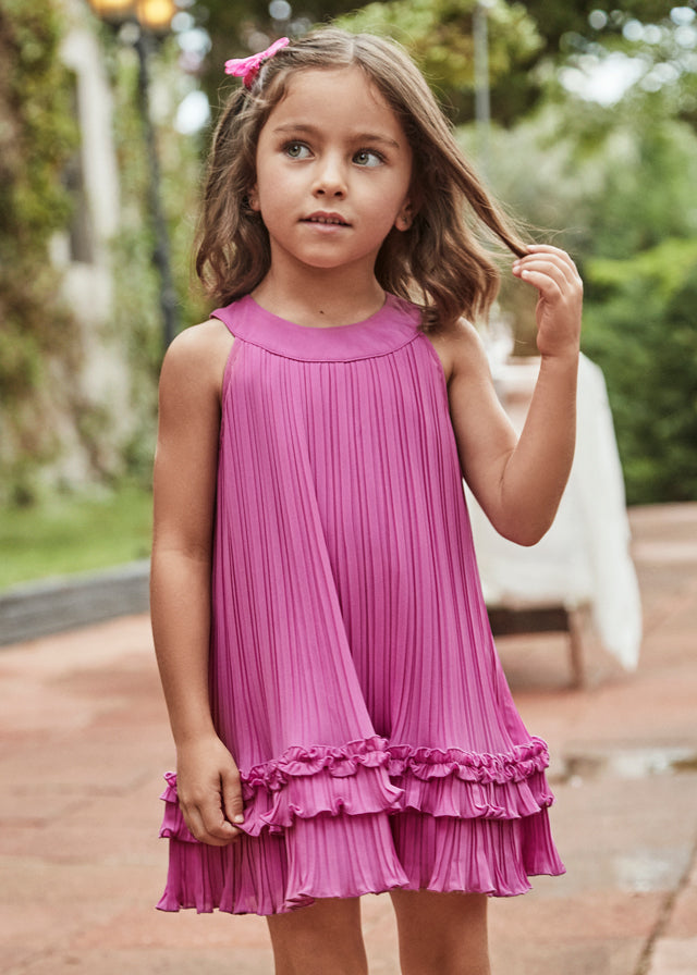 Vestido plisado orquidea