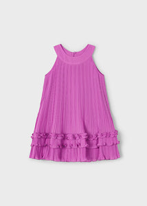 Vestido plisado orquidea