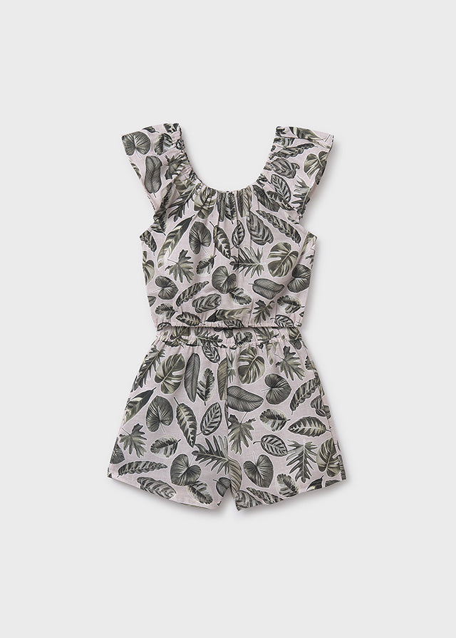 Conjunto short volante estampado Musgo