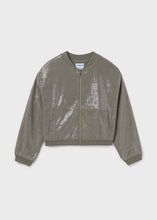 Cargar imagen en el visor de la galería, Chaqueta bomber lentejuelas Musgo
