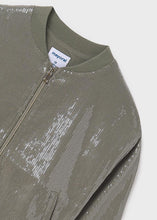 Cargar imagen en el visor de la galería, Chaqueta bomber lentejuelas Musgo
