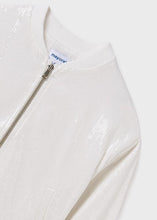 Cargar imagen en el visor de la galería, Chaqueta bomber lentejuelas Crudo
