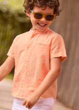 Cargar imagen en el visor de la galería, Camisa lino cuello mao Peach
