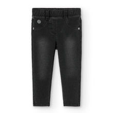 Cargar imagen en el visor de la galería, Pantalón denim felpa negro
