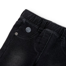 Cargar imagen en el visor de la galería, Pantalón denim felpa negro
