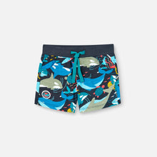 Cargar imagen en el visor de la galería, Short punto flamé "whale" azul

