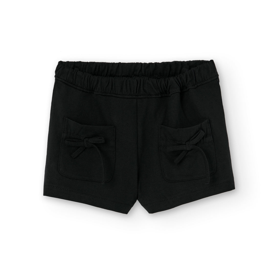 Short punto bolsillos negro