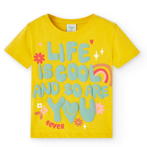 Conjunto short "Life is cool" amarillo