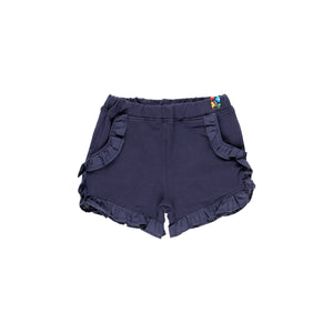 Short felpa con volantes azul