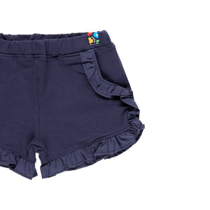 Short felpa con volantes azul