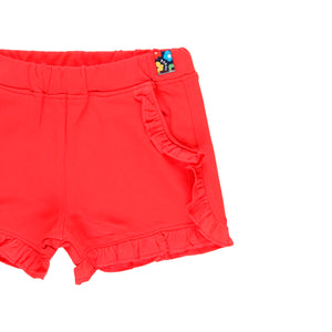 Short felpa con volantes rojo