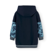Cargar imagen en el visor de la galería, Vestido felpa con capucha "Love" azul
