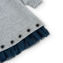 Cargar imagen en el visor de la galería, Vestido felpa con tul "Nice day" plomo
