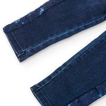 Cargar imagen en el visor de la galería, Pantalón denim punto elástico strass
