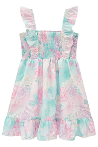 Vestido corrugado flores pastel