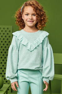 Polera verde agua melange