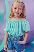 Cargar imagen en el visor de la galería, Blusa crop bombacha aqua

