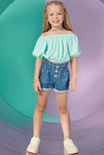 Cargar imagen en el visor de la galería, Blusa crop bombacha aqua
