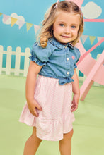 Cargar imagen en el visor de la galería, Vestido + blusa denim rosa
