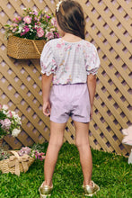 Cargar imagen en el visor de la galería, Conjunto short + blusa mariposas lila
