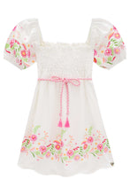 Cargar imagen en el visor de la galería, Vestido nido de abeja blanco
