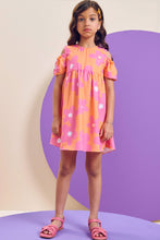Cargar imagen en el visor de la galería, Vestido flores naranja
