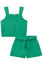 Cargar imagen en el visor de la galería, Conjunto short broderie verde
