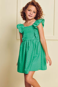 Vestido broderie verde