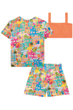 Cargar imagen en el visor de la galería, Conjunto short 3 piezas casitas
