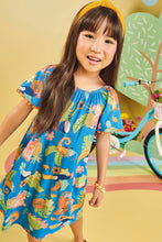 Cargar imagen en el visor de la galería, Vestido hojas azul
