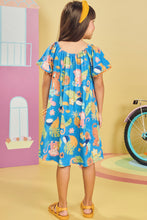 Cargar imagen en el visor de la galería, Vestido hojas azul

