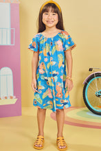 Cargar imagen en el visor de la galería, Vestido hojas azul
