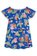 Cargar imagen en el visor de la galería, Vestido hojas azul
