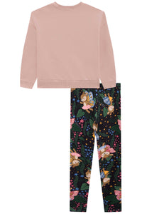 Conjunto leggings mariposa rosado