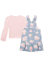 Cargar imagen en el visor de la galería, Set jumper flores celeste
