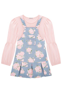 Set jumper flores celeste