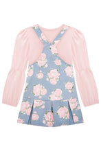 Cargar imagen en el visor de la galería, Set jumper flores celeste
