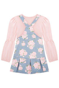 Set jumper flores celeste