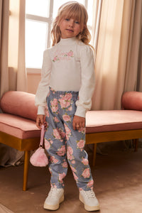Conjunto "Bloom" flores celeste