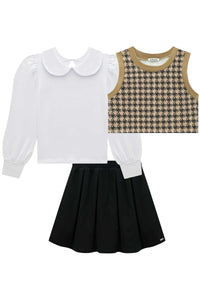 Conjunto 3 piezas falda negra