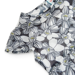 Vestido gasa flores negro