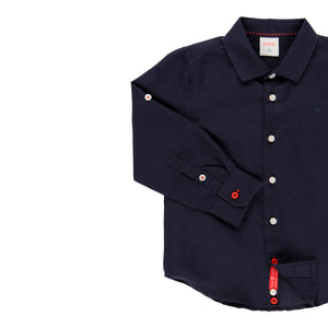 Camisa lino azul