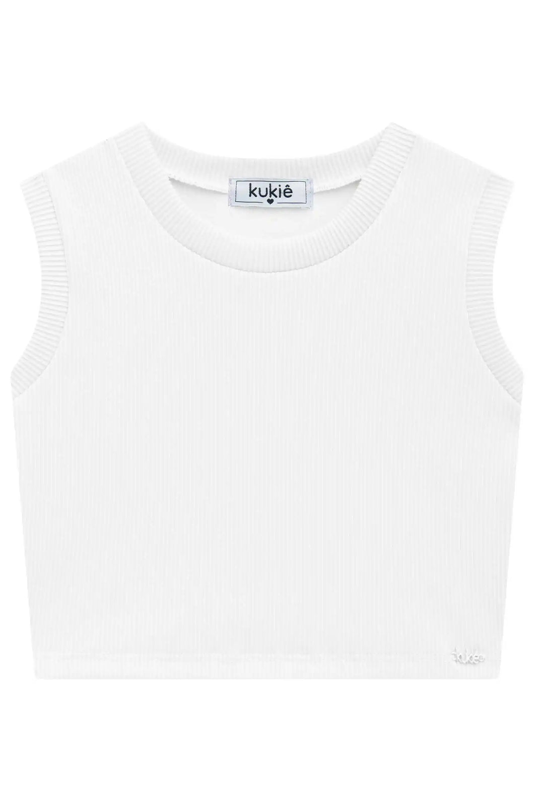 Top cropp acanalado Blanco