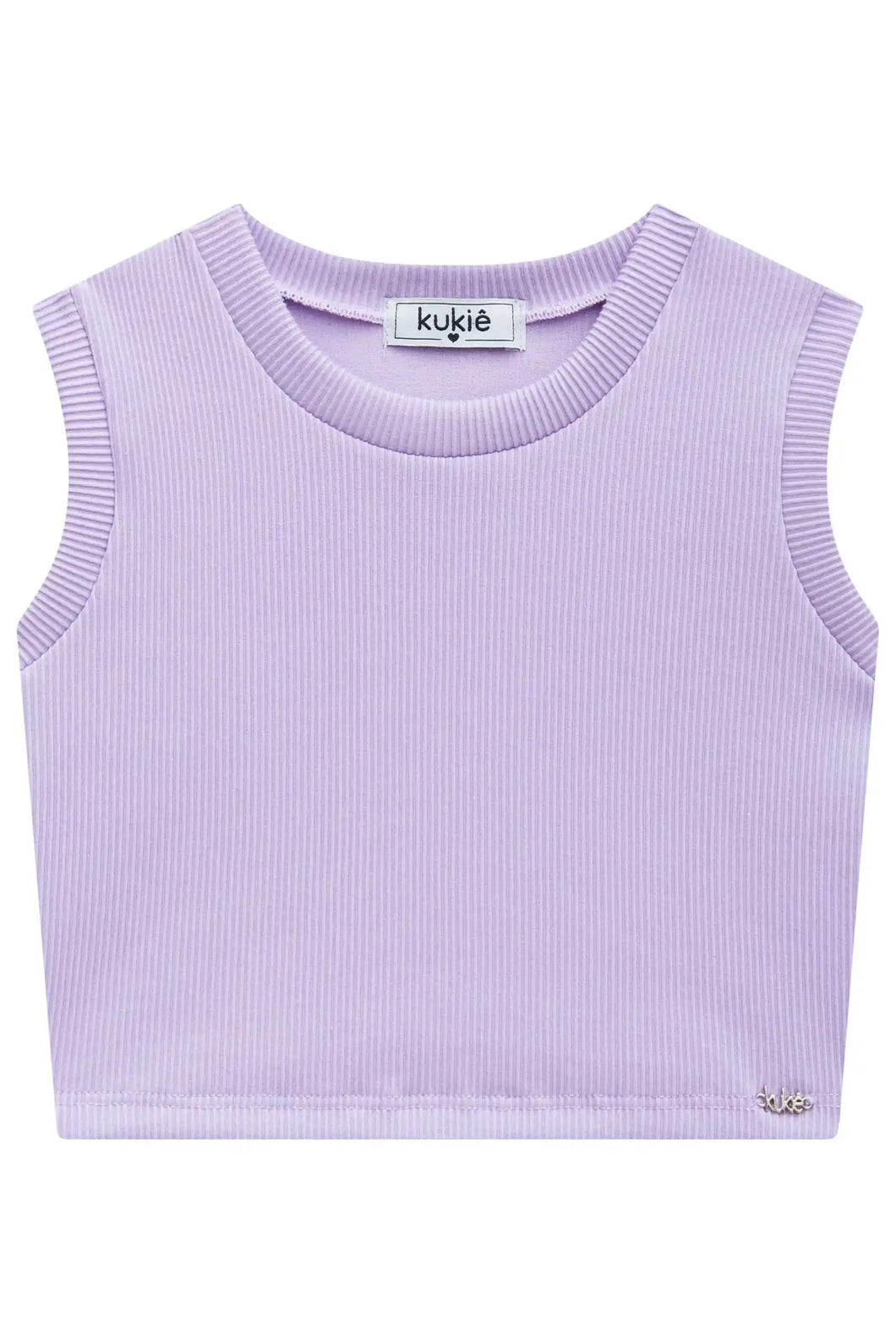 Top cropp acanalado Lila