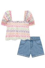 Cargar imagen en el visor de la galería, Conjunto short y blusa Flores
